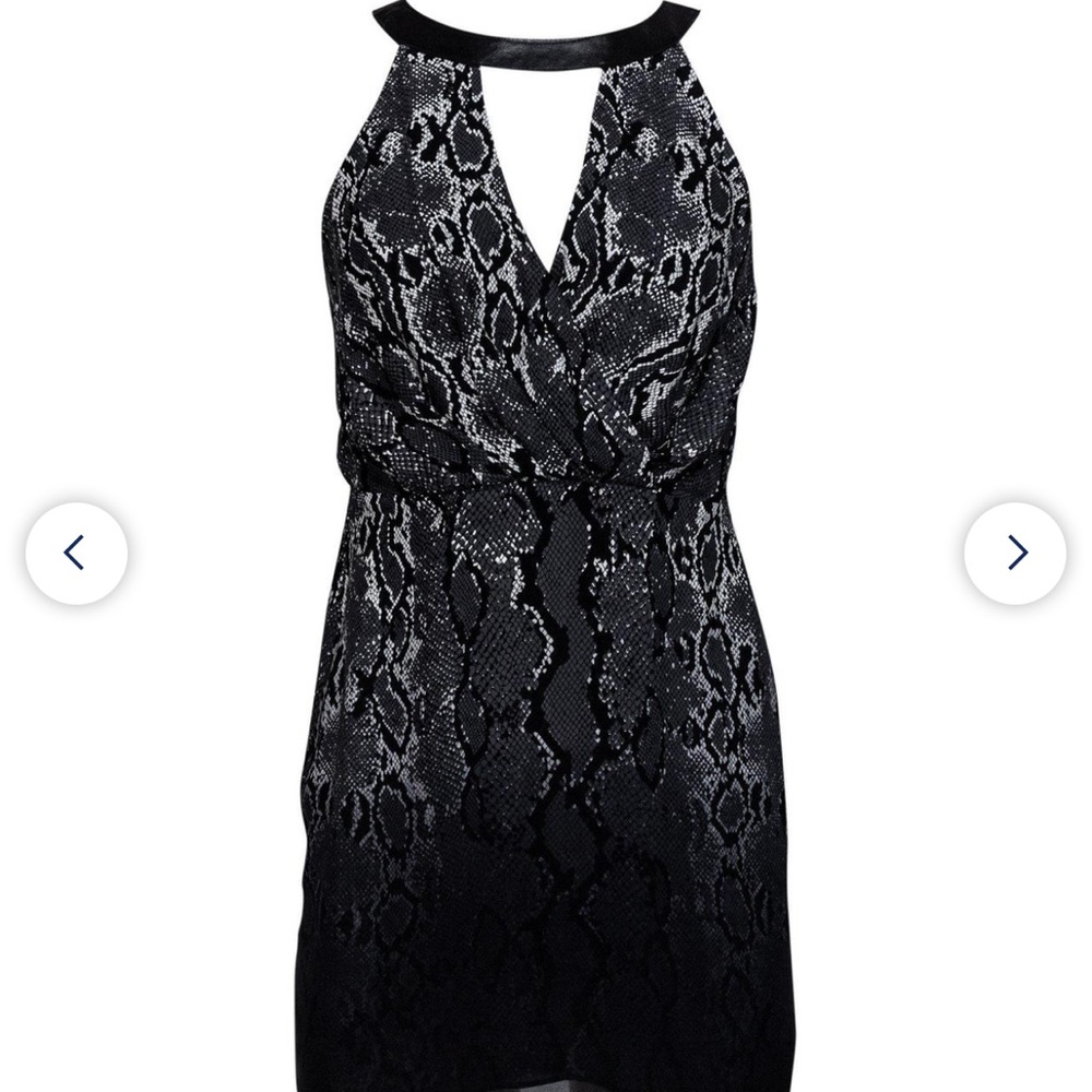 Parker 100% silk with leather detail dress